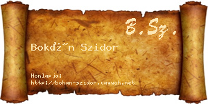Bokán Szidor névjegykártya